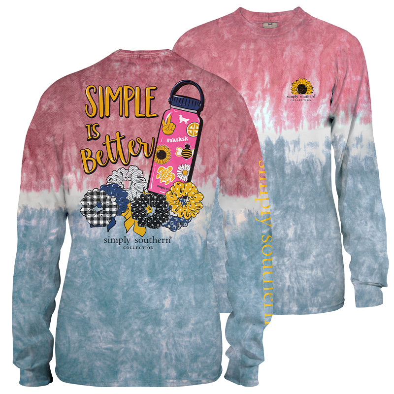 SALE Simply Southern Simple Is Better VSCO girl Tie Dye Long Sleeve T-Shirt