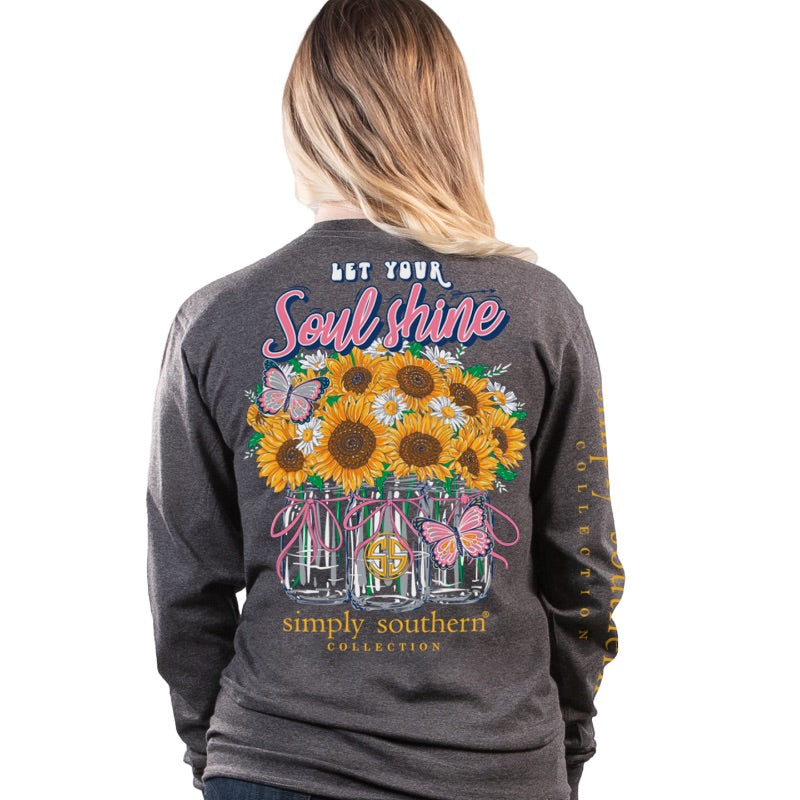 SALE Simply Southern Preppy Soul Shine Sunflower Long Sleeve T-Shirt