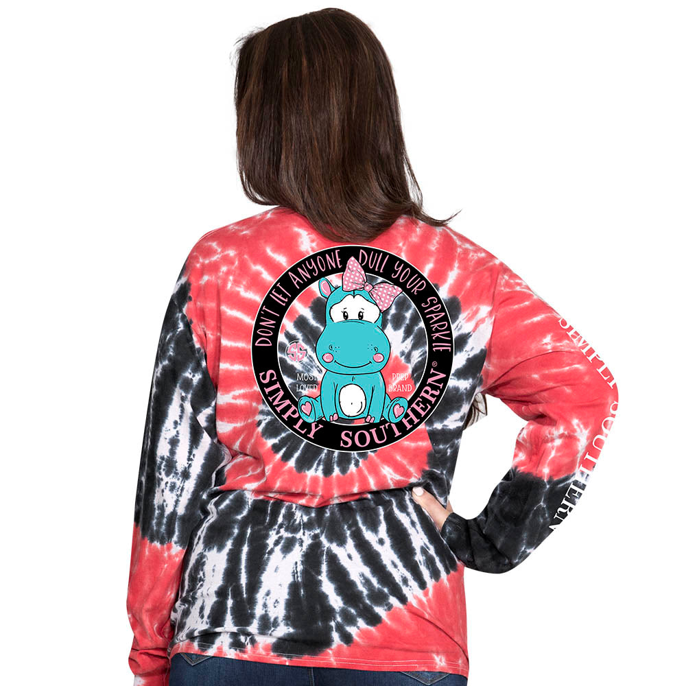SALE Simply Southern Dull Your Sparkle Hurricane TieDye Pattern Long Sleeve T-Shirt