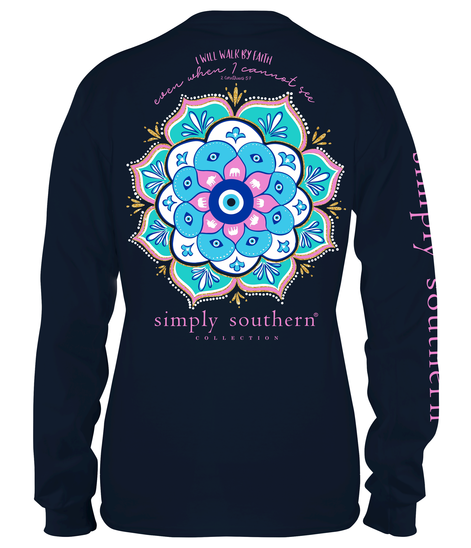 SALE Simply Southern Walk By Faith Mandala Long Sleeve T-Shirt