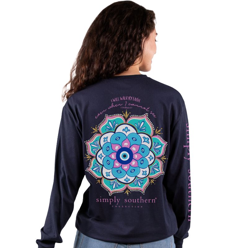 SALE Simply Southern Walk By Faith Mandala Long Sleeve T-Shirt