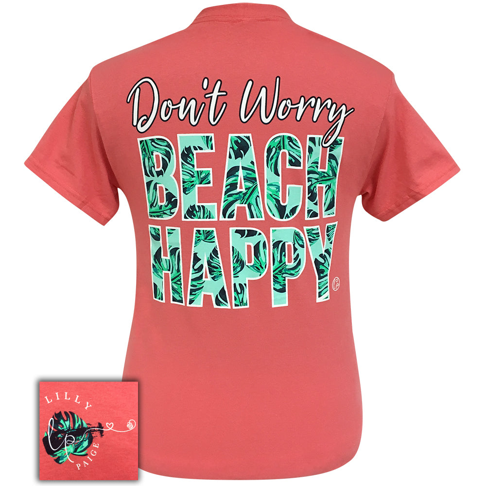 Bjaxx Lilly Paige Don't Worry Beach Happy Girlie Bright T Shirt - SimplyCuteTees