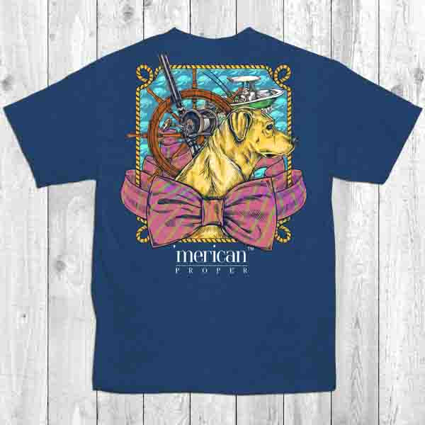 SALE Merican Proper Dog Harbor Bow Boat Turtle Preppy Southern Unisex T-Shirt