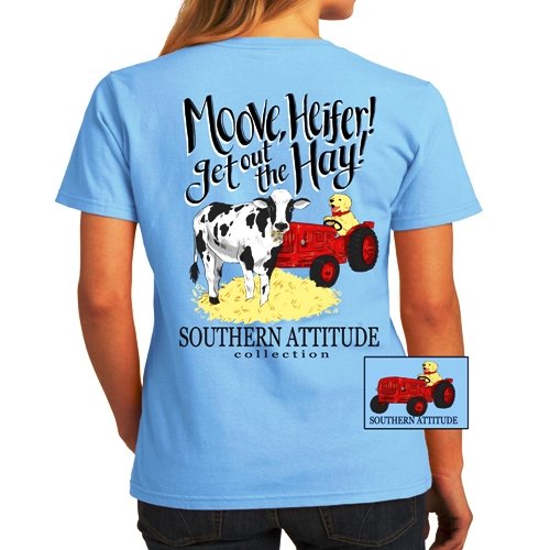 Southern Attitude Preppy Move Get Out The Hay Cow T-Shirt - SimplyCuteTees