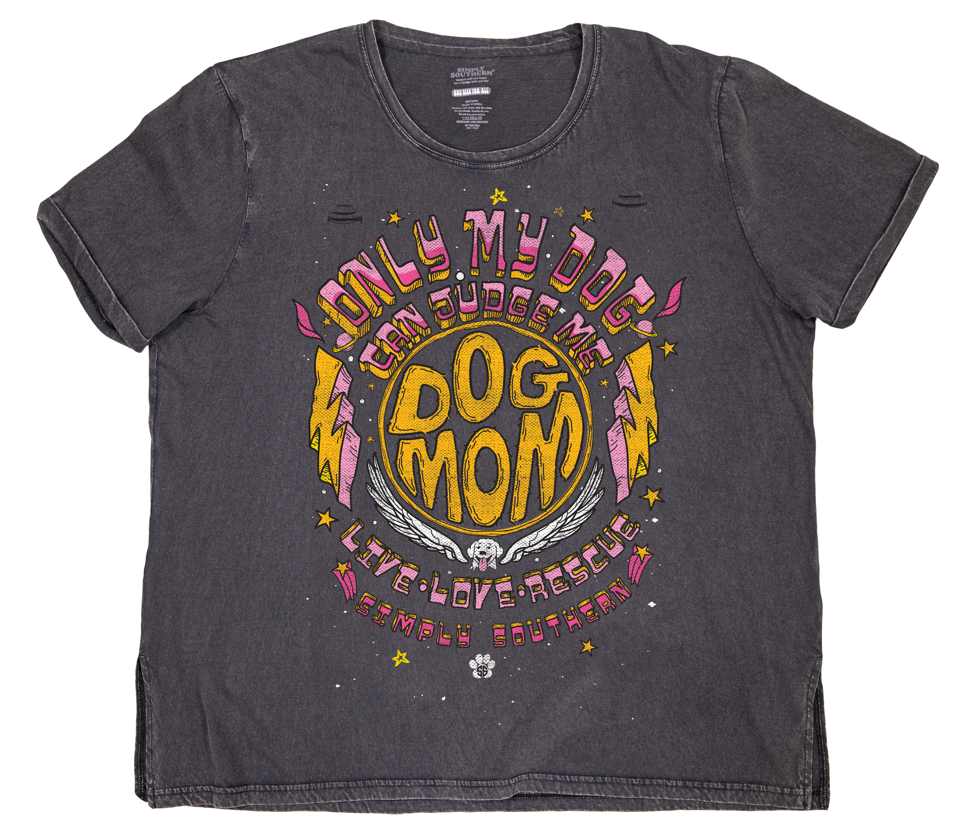 Simply Southern Dog Mom Over Sized Vintage T-Shirt