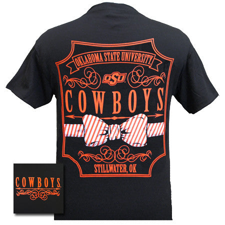 OSU Oklahoma State Cowboys Pattern Prep Bow Girlie Bright T Shirt - SimplyCuteTees