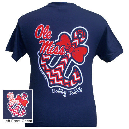 Mississippi Chevron Anchor Bow Girlie Bright T Shirt - SimplyCuteTees