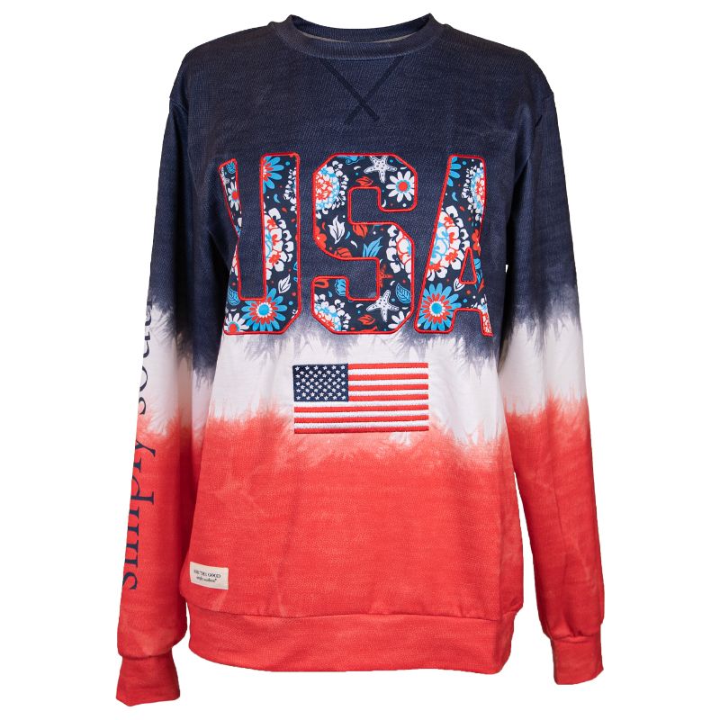 Simply Southern USA Soft Coastal Beach Crew Long Sleeve Sweatshirt