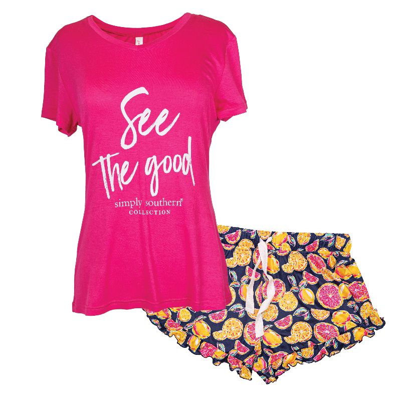 Simply Southern Zest PJ Shorts &amp; T-Shirt Set