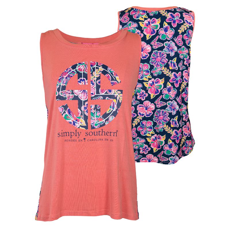 Simply Southern Preppy Butterfly Beach Tank Top