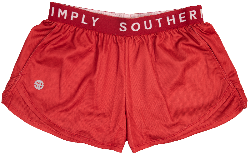 Simply Southern Preppy Red Cheer Shorts
