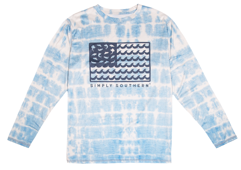 SALE Simply Southern USA Flag Rash Guard Swim UV Protection Unisex Long Sleeve T-Shirt