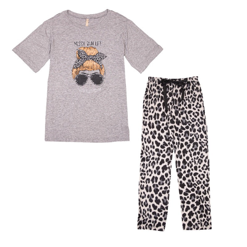 Simply Southern Messy Bun PJ Pants & T-Shirt Set