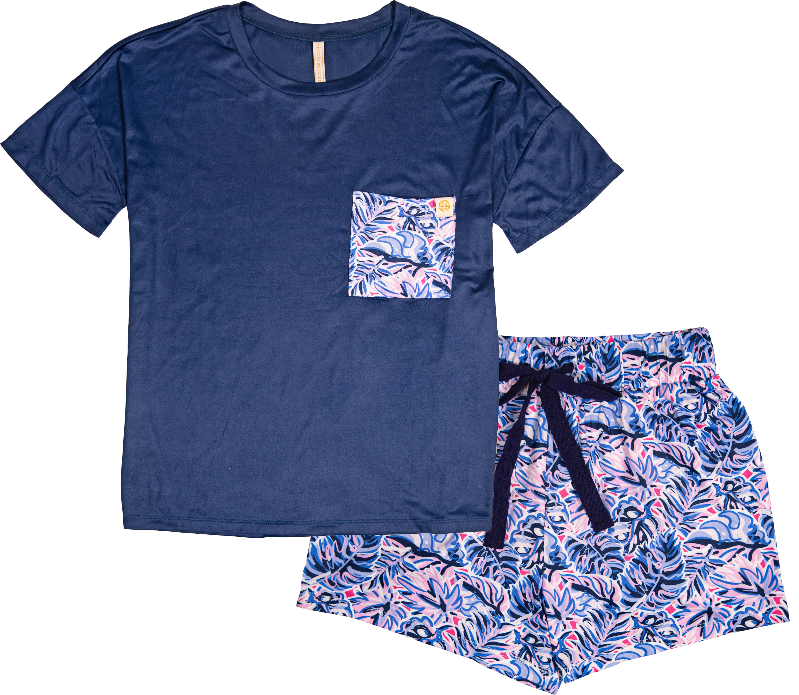 Simply Southern Leaf PJ Shorts & T-Shirt Set