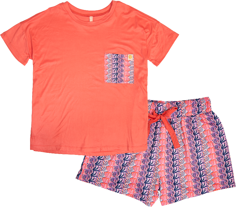 Simply Southern Scallop PJ Shorts &amp; T-Shirt Set