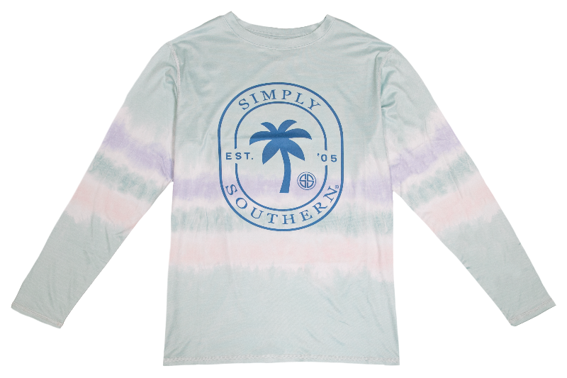 Simply Southern Palm Tree Beach Rash Guard Swim  UV Protection Long Sleeve T-Shirt