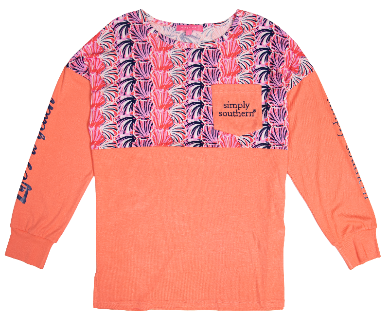 SALE Simply Southern Scallop Beach Long Sleeve Jersey T-Shirt - SimplyCuteTees