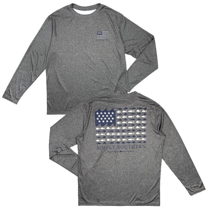 Simply Southern USA Fish Rash Guard Swim UV Protection Unisex Long Sleeve T-Shirt