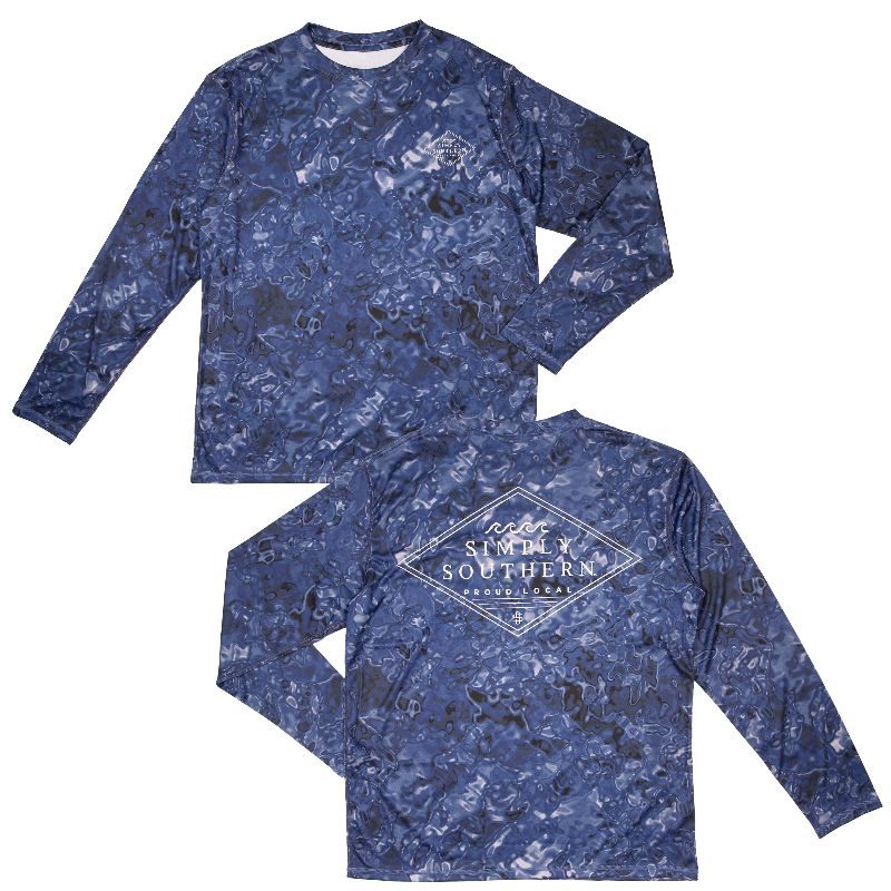 Simply Southern Waves Rash Guard Swim UV Protection Unisex Long Sleeve T-Shirt