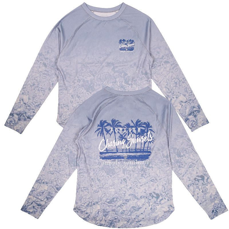 Simply Southern Sunsets Rash Guard Swim UV Protection Long Sleeve T-Shirt