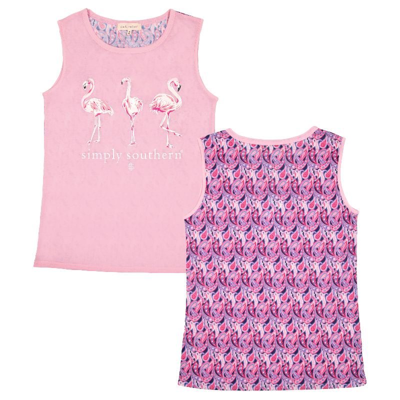 Simply Southern Paisley Flamingo Beach Tank Top