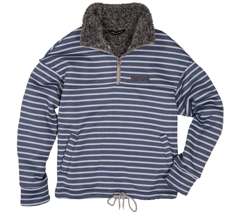 SALE Simply Southern Boyfriend Stripe Pullover Sweater Jacket