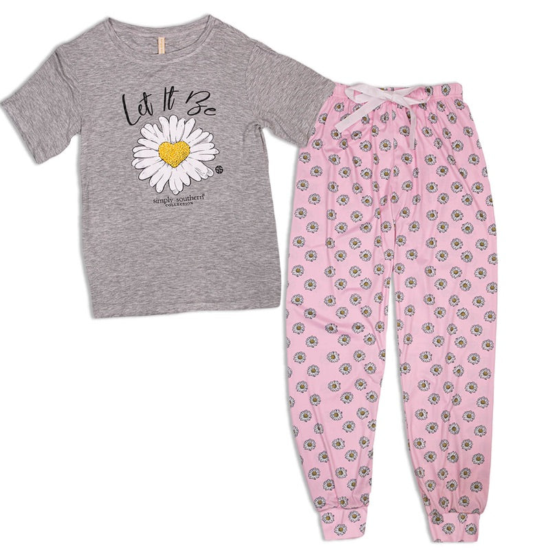Simply Southern Let It Be PJ Pants &amp; T-Shirt Set - SimplyCuteTees