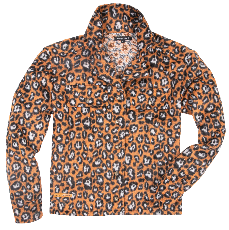 Simply Southern Leopard Sweater Jacket Shacket - SimplyCuteTees