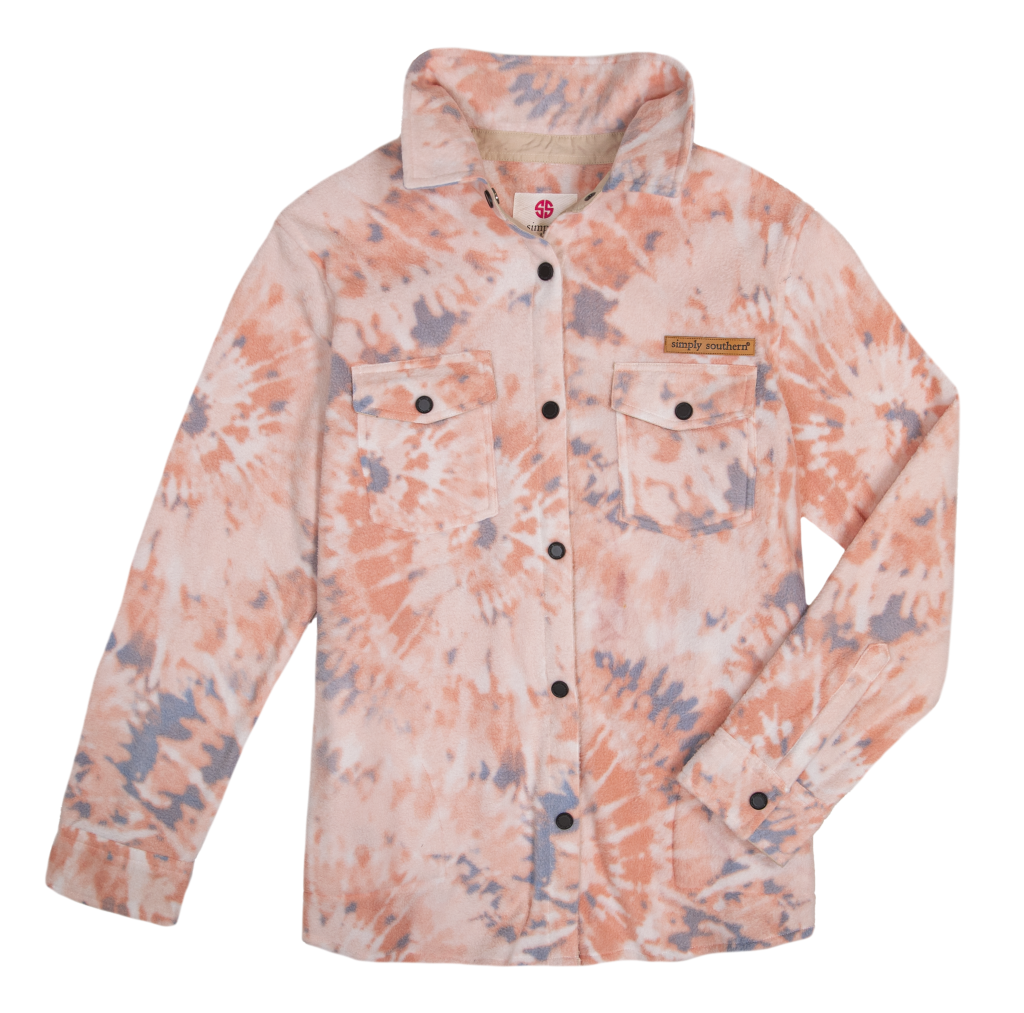 Sale Simply Southern Swirl Peach Jacket Shacket