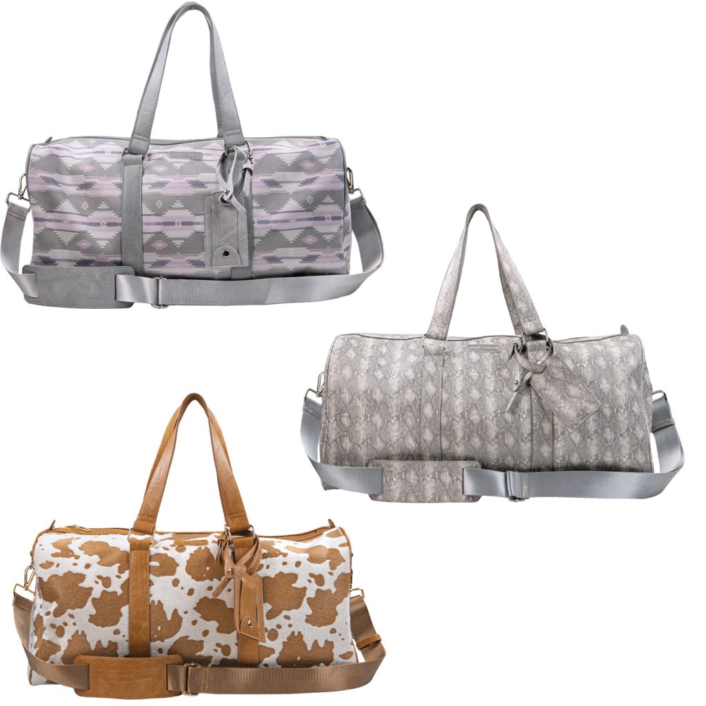 Simply Southern Preppy Pattern Leather Duffle Travel Bag