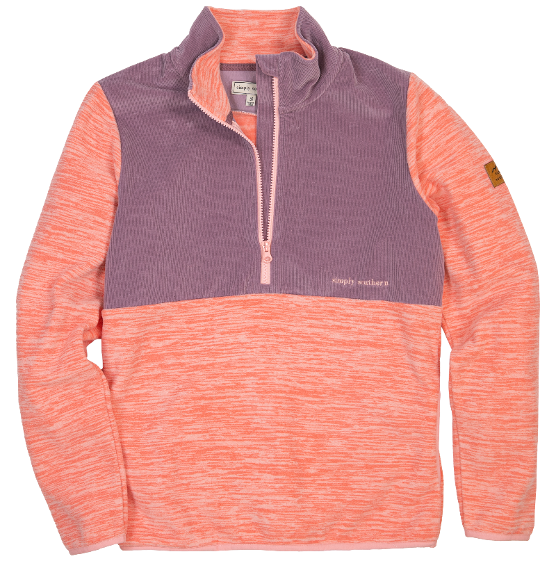 SALE Simply Southern Coral Long Sleeve Cordy Pullover Jacket