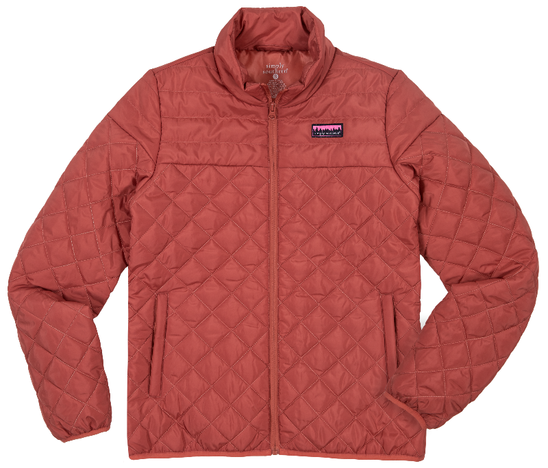 SALE Simply Southern Brick Warm Full Zip Puff Jacket