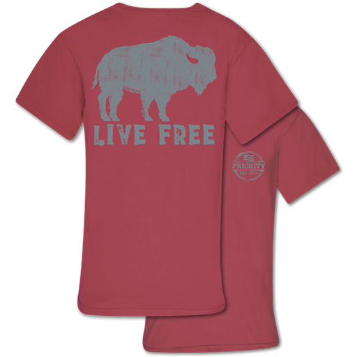 Couture Priority Live Free Buffalo Comfort Colors Unisex T-Shirt - SimplyCuteTees