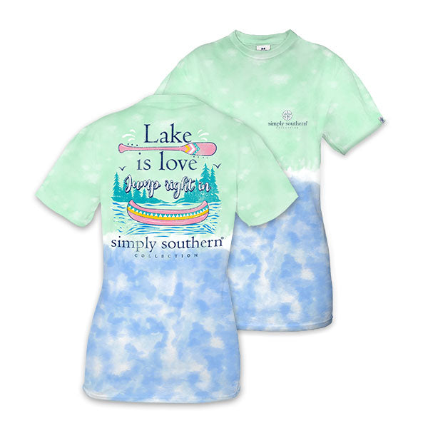 SALE Simply Southern Preppy Lake Is Love Canoe Tie Dye T-Shirt - SimplyCuteTees