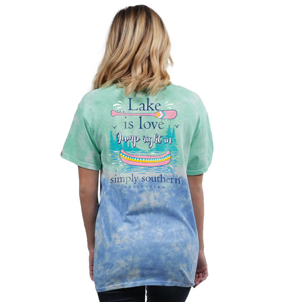 SALE Simply Southern Preppy Lake Is Love Canoe Tie Dye T-Shirt - SimplyCuteTees