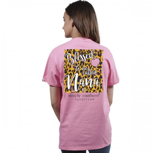 SALE Simply Southern Preppy Blessed To Be Called Nana Leopard T-Shirt - SimplyCuteTees