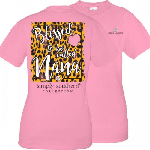SALE Simply Southern Preppy Blessed To Be Called Nana Leopard T-Shirt - SimplyCuteTees
