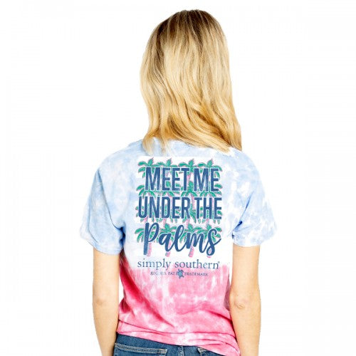 SALE Simply Southern Preppy Meet Me Under The Palms Tie Dye T-Shirt - SimplyCuteTees