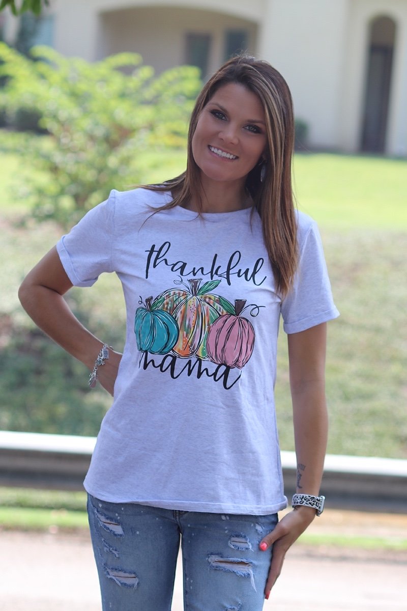Mommy &amp; Me Baby Youth Pumpkin Thankful Mini and Mama T Shirt