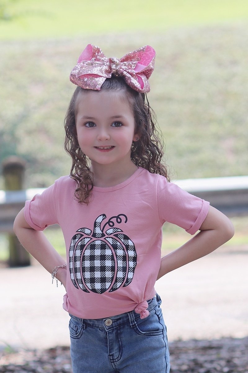 SALE Mommy &amp; Me Baby Youth Checkered Pumpkin Fall  T Shirt