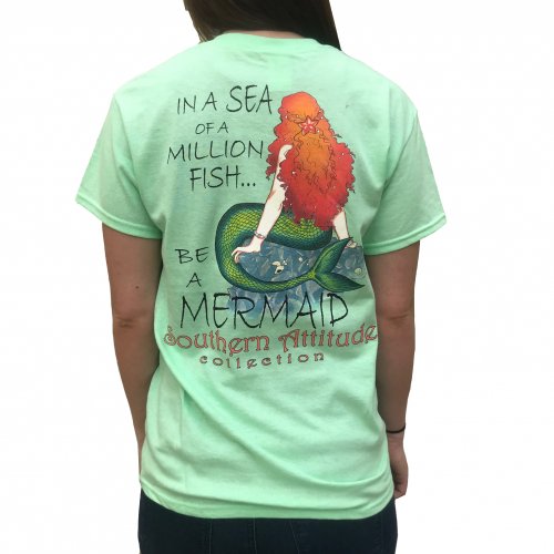 Southern Attitude Preppy Be A Mermaid Mint T-Shirt - SimplyCuteTees
