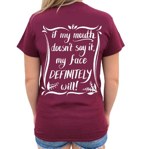 Southern Attitude Preppy My Face Definitely Will T-Shirt - SimplyCuteTees