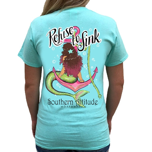 Southern Attitude Preppy Refuse To Sink Mermaid T-Shirt - SimplyCuteTees