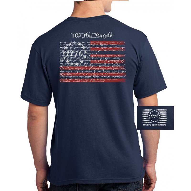 Country Life Outfitters Vintage USA American Flag We The People Unisex T-Shirt - SimplyCuteTees