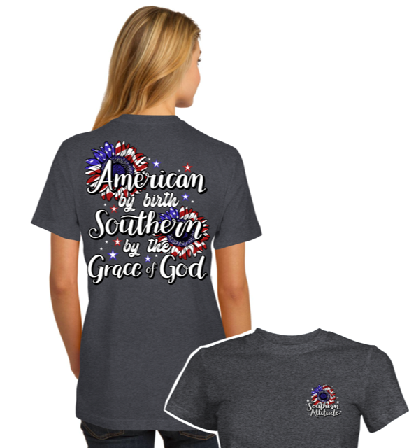 Southern Attitude USA Southern By The Grace Of God T-Shirt - SimplyCuteTees