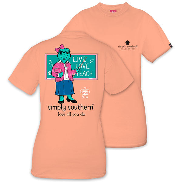 SALE Simply Southern Preppy Teacher Peachy Save The Turtles Collection T-Shirt - SimplyCuteTees