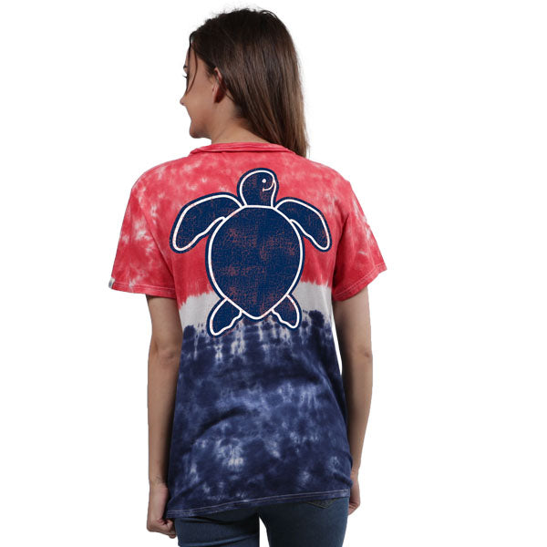 SALE Simply Southern Preppy Washed Logo America Tie Dye Save The Turtles Collection T-Shirt - SimplyCuteTees