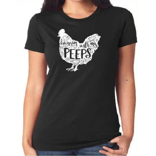 Country Life Southern Attitude Black Hangin With My Peeps Soft T-Shirt - SimplyCuteTees