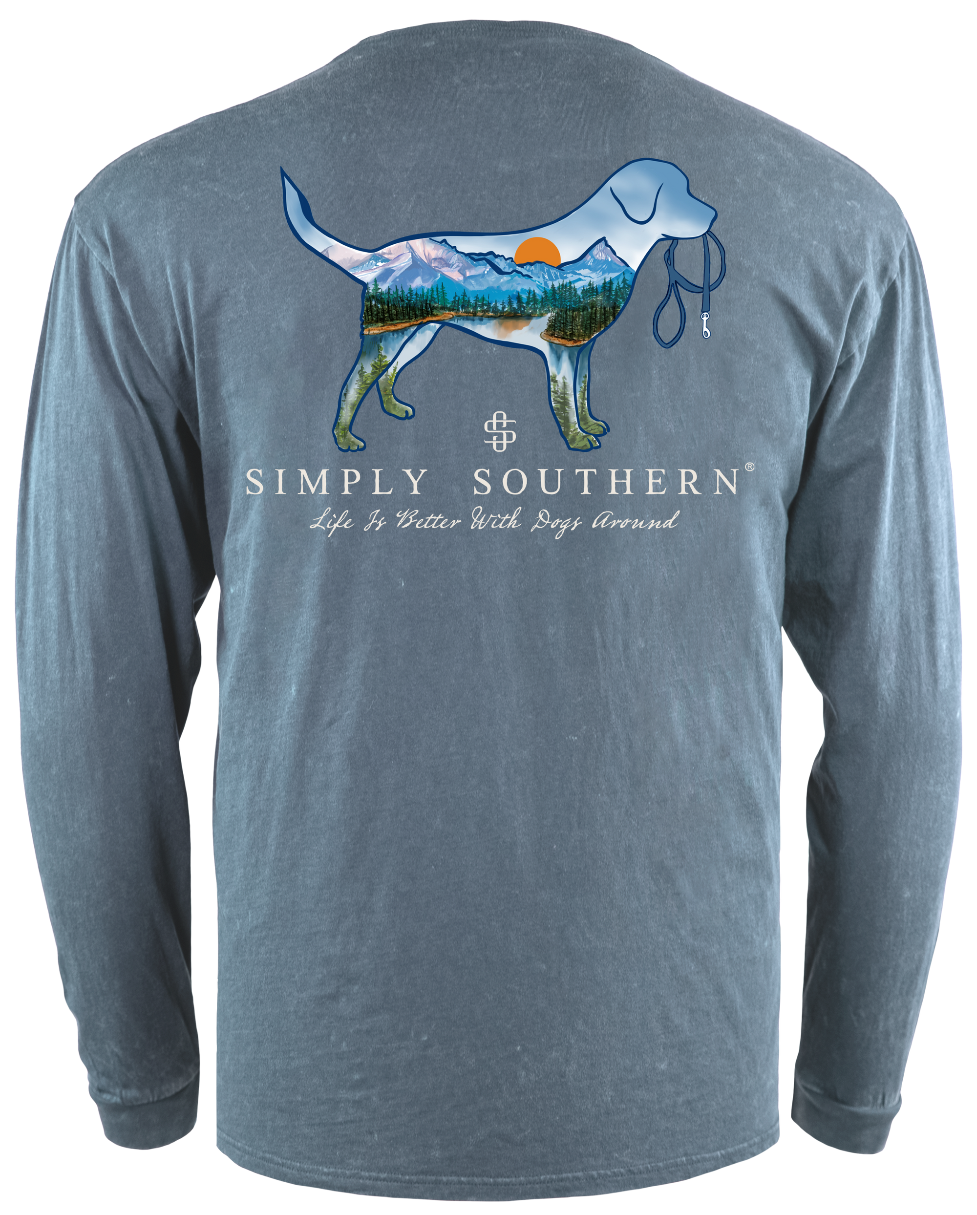 Simply Southern Better Dog Bluestone Unisex Long Sleeve T-Shirt