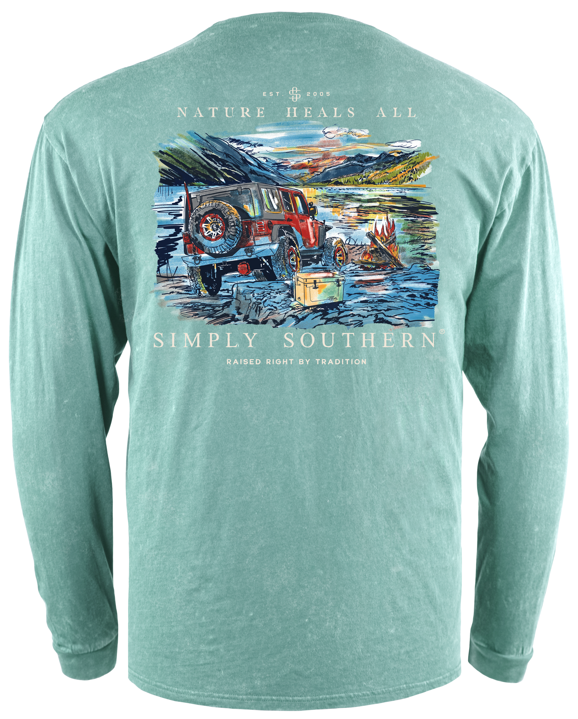 SALE Simply Southern Nature Mountains Brook Unisex Long Sleeve T-Shirt